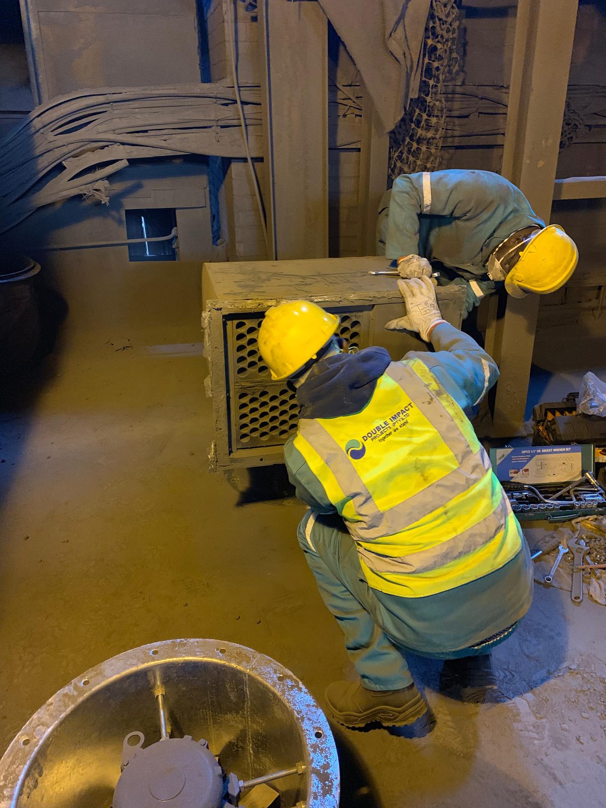 Industrial power equipment on site
